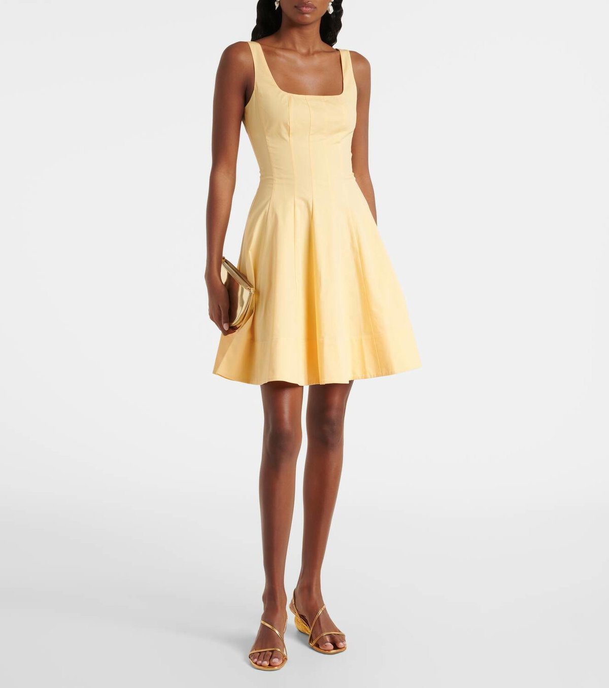 Staud Romy gathered cotton minidress Staud