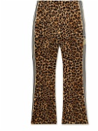 KAPITAL - Straight-Leg Webbing-Trimmed Leopard-Print Tech-Jersey Track Pants - Animal print