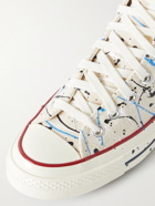 CONVERSE - Chuck 70 Paint-Splattered Canvas High-Top Sneakers - Neutrals