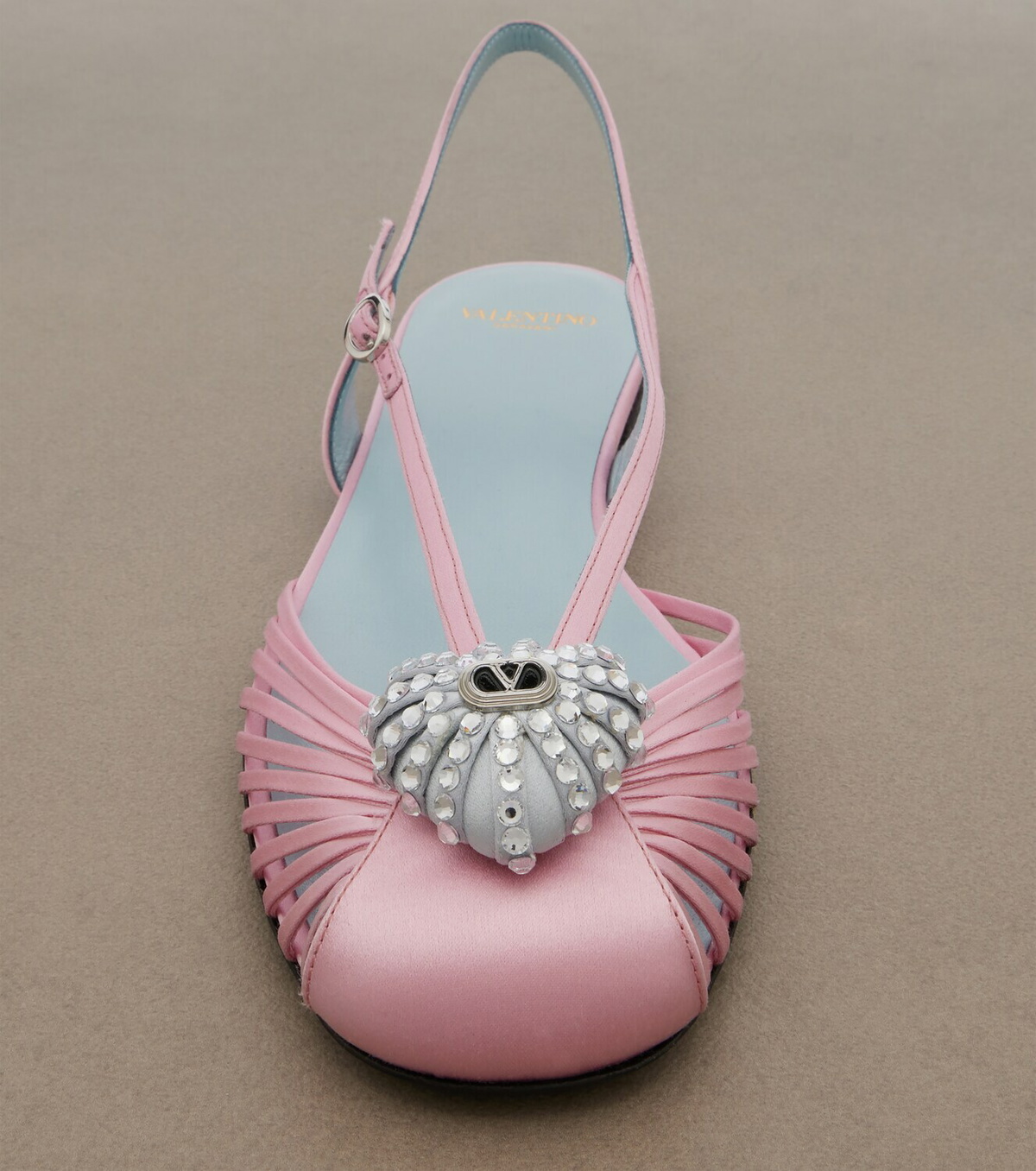 Valentino Garavani Cœur Royal satin slingback flats