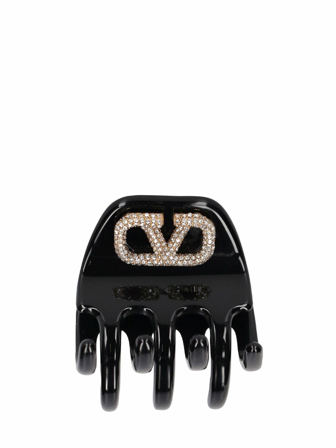 VALENTINO GARAVANI - Crystal V Logo Resin Hair Clip  display picture 1