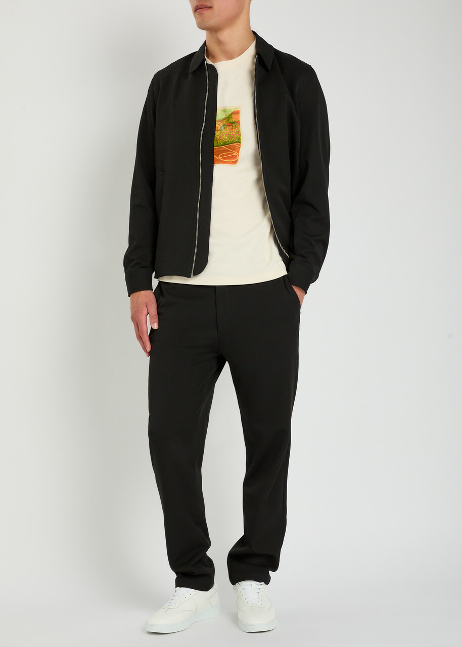 Les Deux Como Coach Logo-embroidered Woven Jacket Black