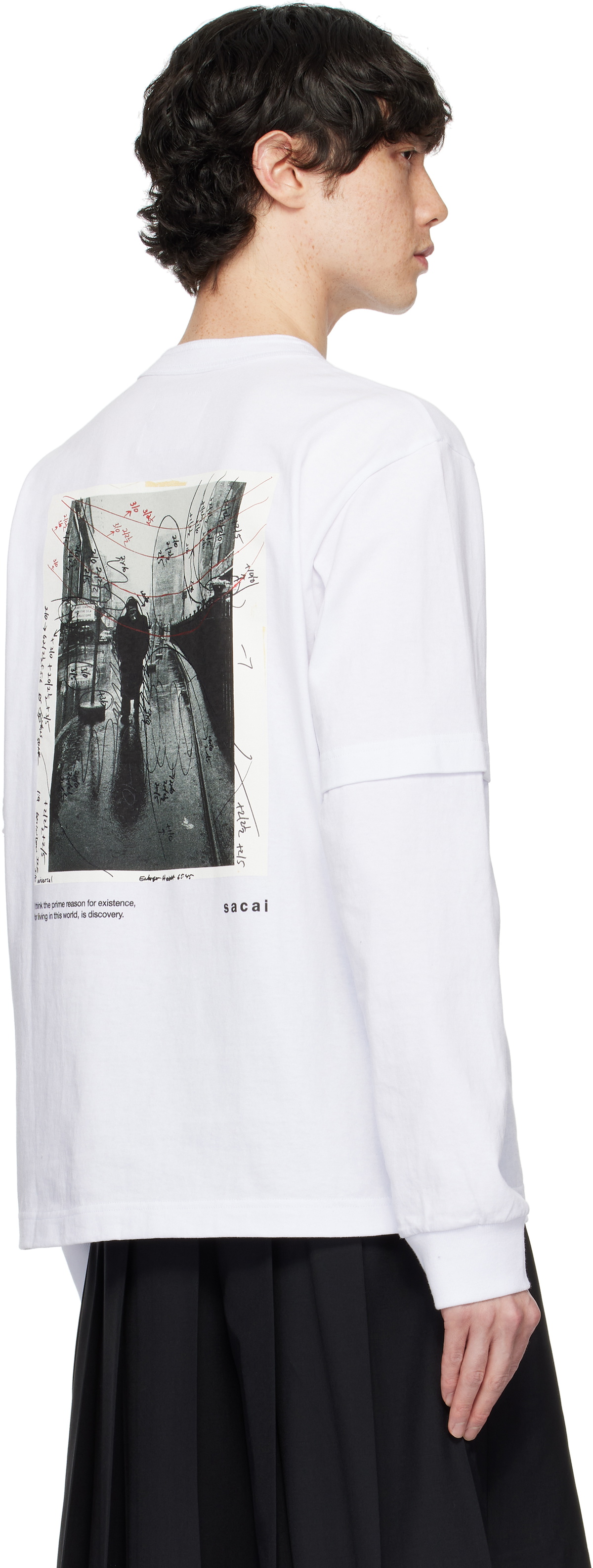 レイヤードデザイン♪【Sacai】James Dean L/S T-shirt サカイ - sacai | James Dean L/S T-shirt-White-1の通販