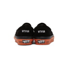 Vans Black and Orange Classic Slip-On Sneakers