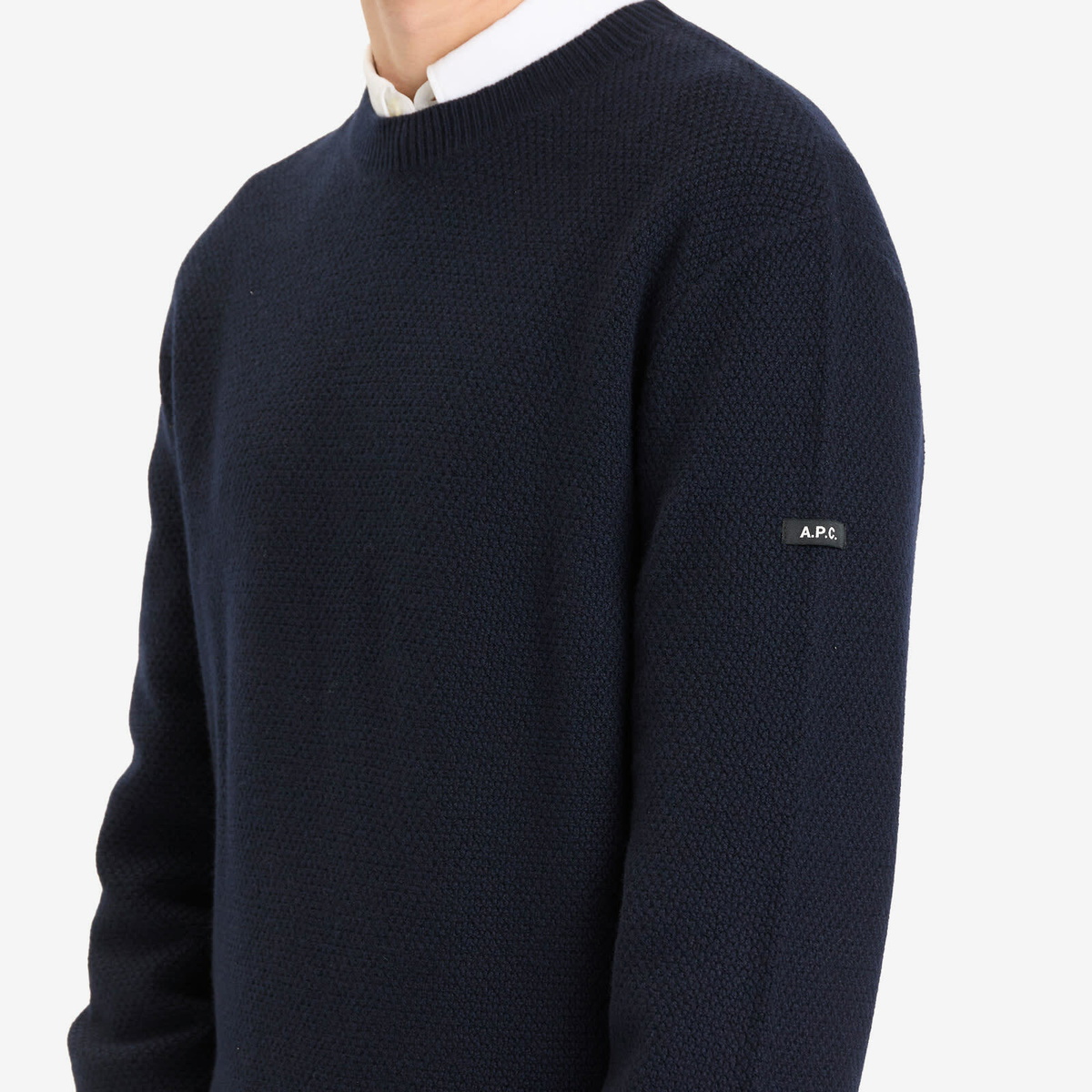 A.P.C. Men's Thomas Waffle Knit Jumper in Dark Navy A.P.C.