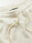 POLITE WORLDWIDE® - Spa Wide-Leg Logo-Embroidered Hemp-Blend Terry Sweatpants - Neutrals