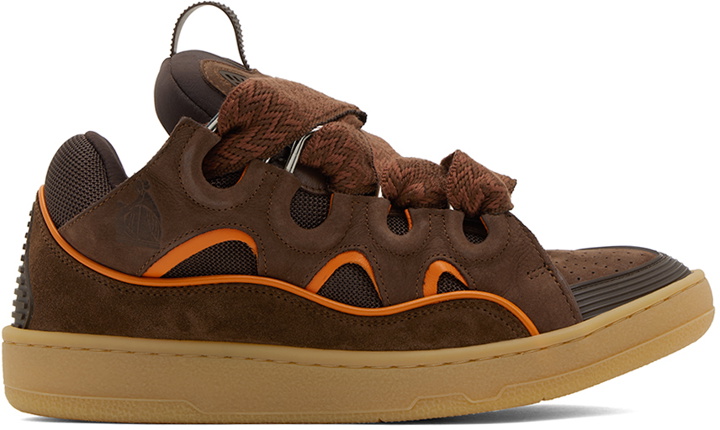 Photo: Lanvin SSENSE Exclusive Brown Leather Curb Sneakers