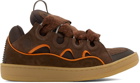 Lanvin SSENSE Exclusive Brown Leather Curb Sneakers