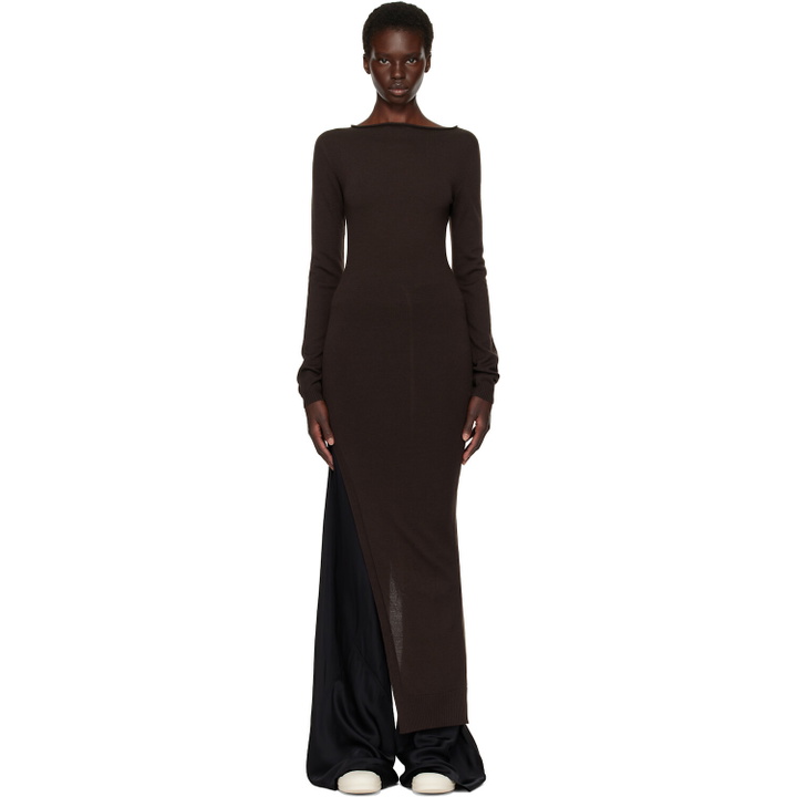 Photo: Rick Owens Brown Tower Easy Long Top Midi Dress