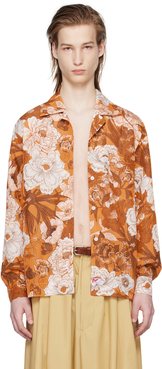 Meryll Rogge Orange Printed Shirt