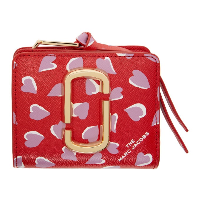 Marc Jacobs Red Mini Snapshot Hearts Compact Wallet Marc Jacobs
