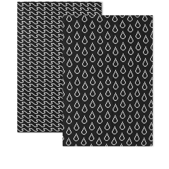 Photo: Areaware Wave/Drop Tea Towel - Set of 2 in Black/White