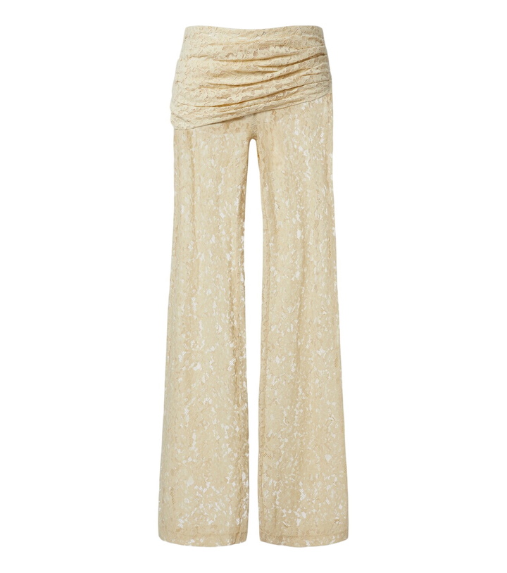 Photo: De La Vali Rocio cotton-blend lace wide-leg pants