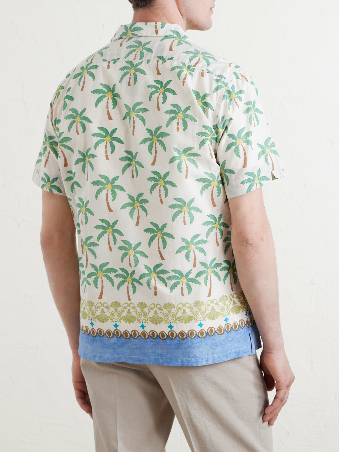 Hartford - New Palmito Printed Cotton Shirt - Neutrals