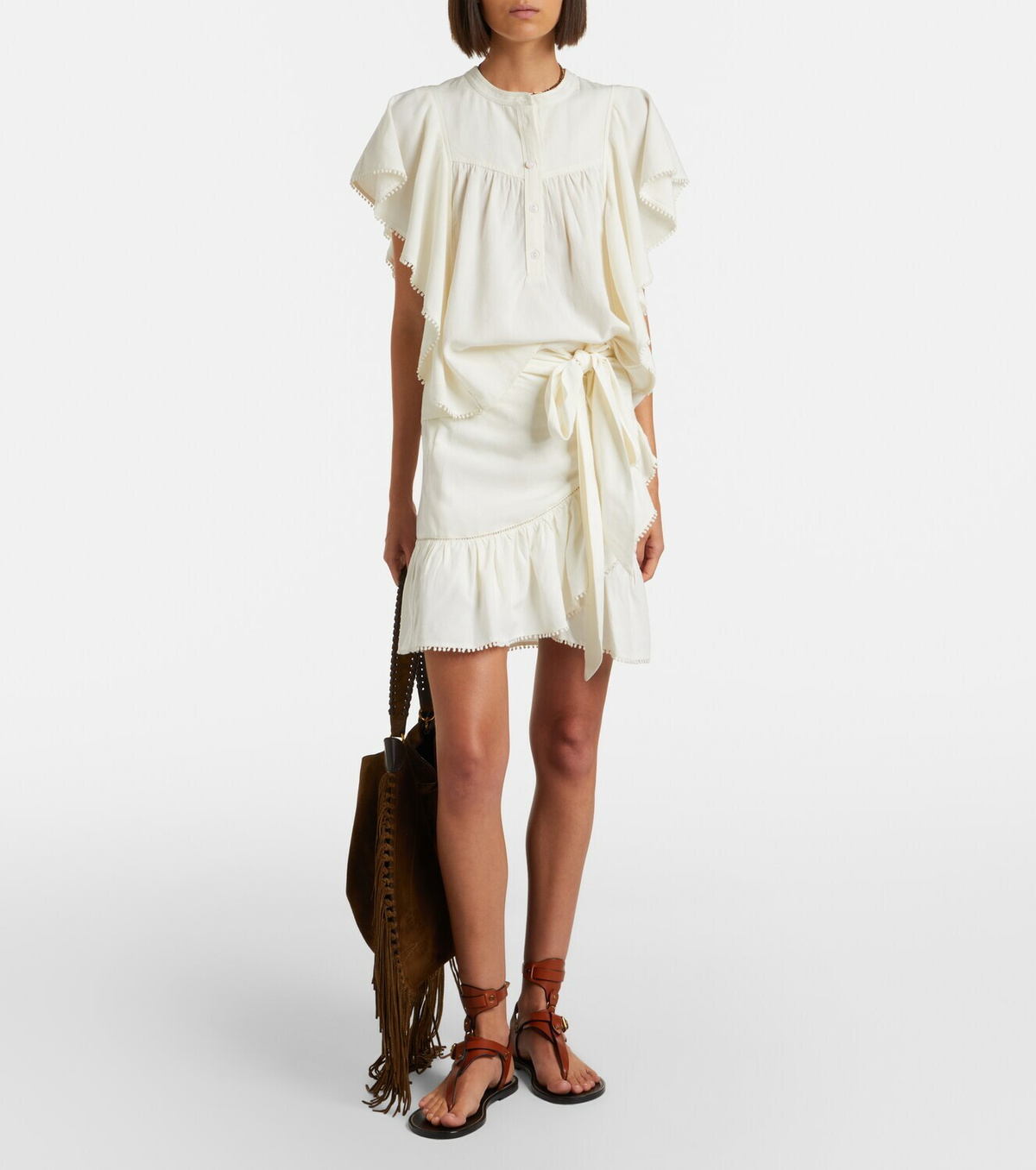 Marant Etoile Mempster ruffled wrap skirt