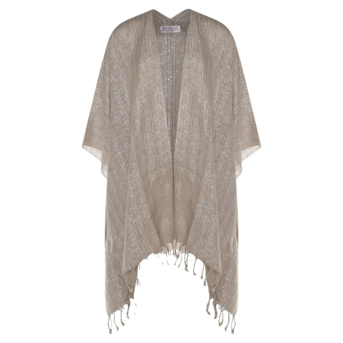 スカーフ BRUNELLO CUCINELLI Scarf with micro-sequins BRUNELLO CUCINELLI Frayed sequin-embellished cashmere and