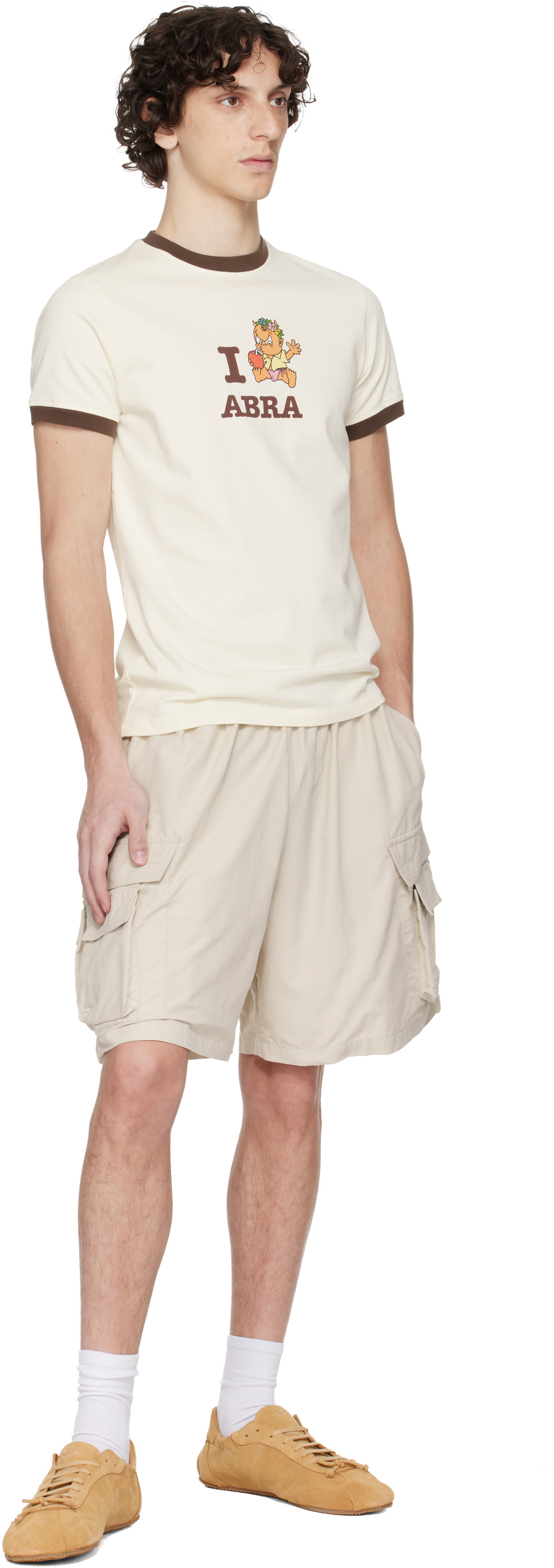 ABRA Beige Mini Cargo Shorts