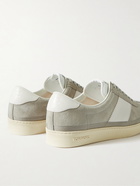 TOM FORD - Bannister Leather-Trimmed Suede Sneakers - Gray