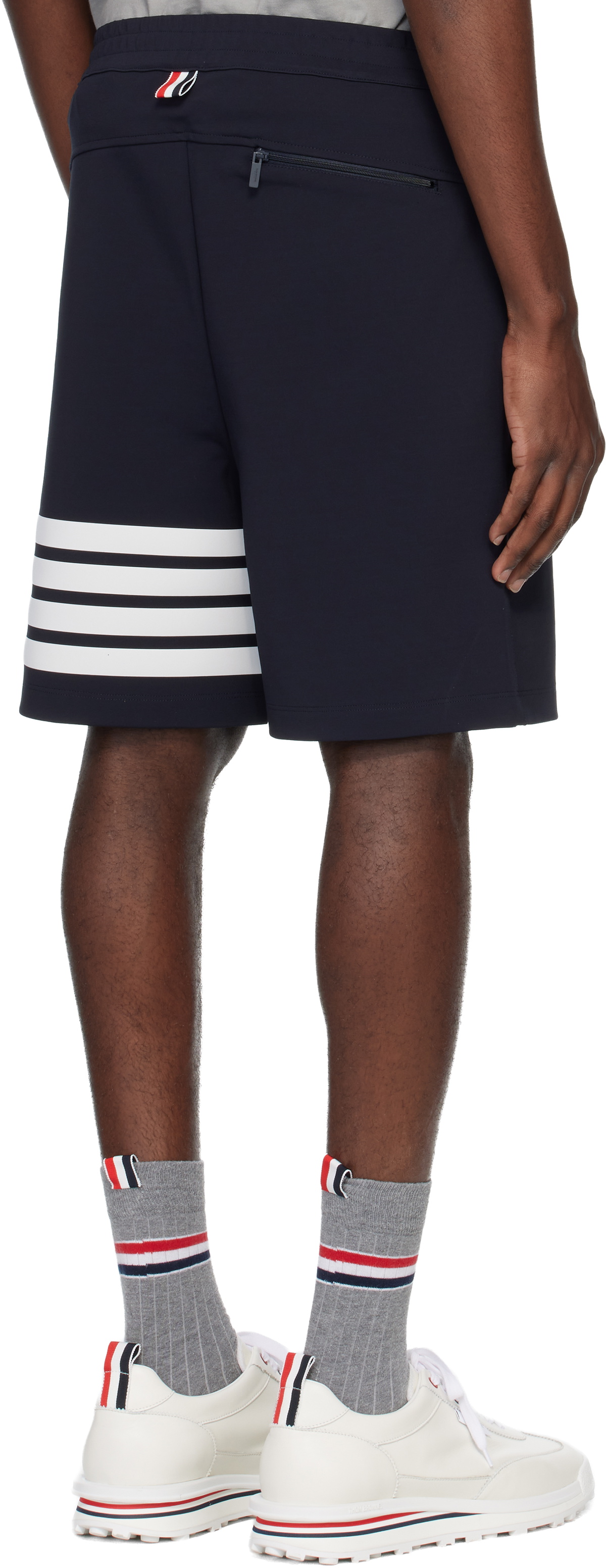 Thom Browne Navy Mid Thigh 4 Bar Shorts