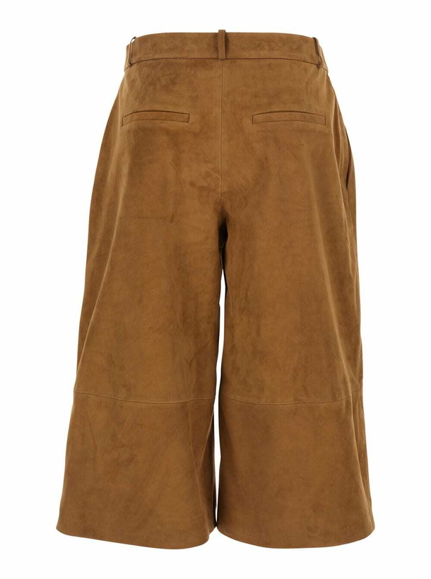 Photo: ARMA jina Beige Pants With Belt Loops And Wide Leg In Suede Woman