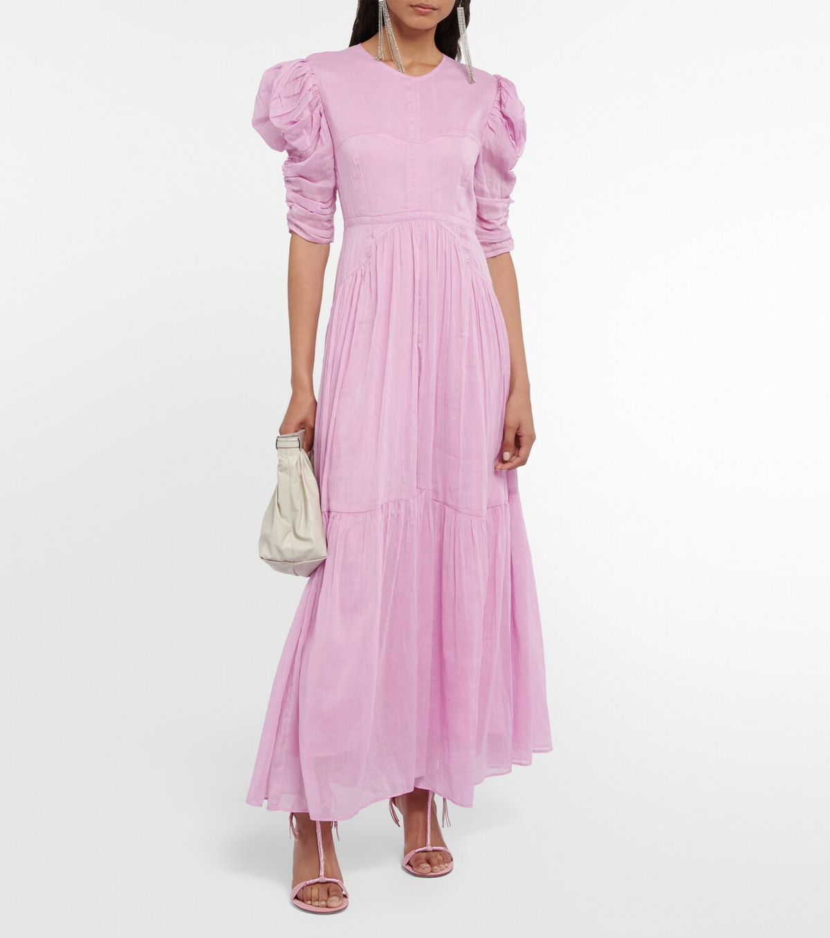 【Isabel Marant】コットンブレンド maxiドレス Isabel Marant Puff-sleeve cotton and silk maxi dress Isabel