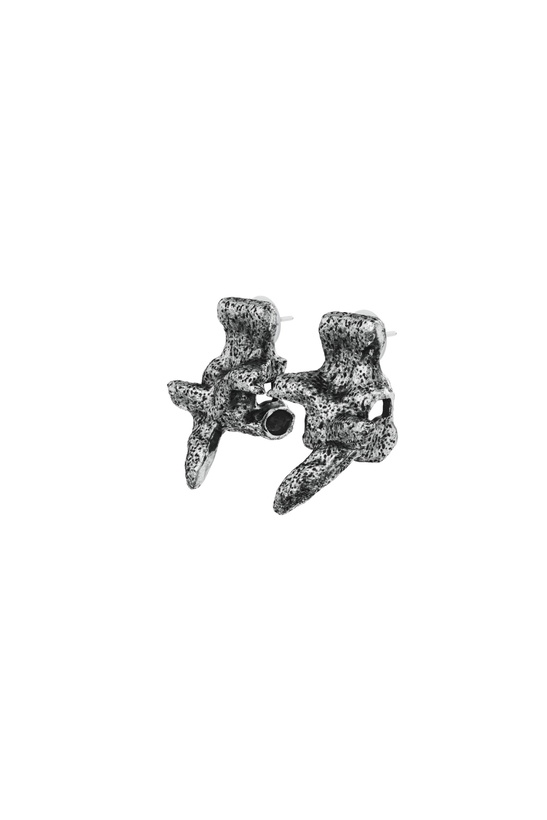 Photo: Diesel Silver-tone stud earrings - Earrings - Unisex - Grey