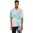 Liam Hodges Blue and White Interwoven Bowling Short Sleeve Shirt