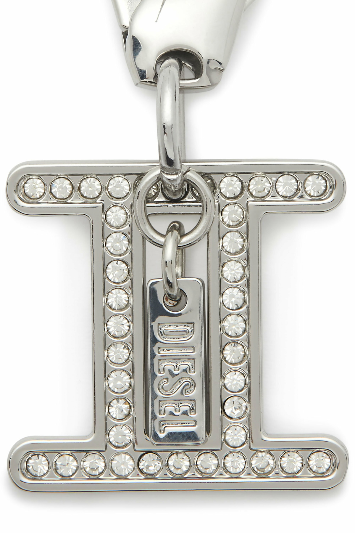 Diesel Metal Gemini charm with rhinestones - Charms and Keyrings - Unisex - Silver