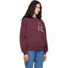 ANINE BING Burgundy Miles Oversized Letterman Sweatshirt