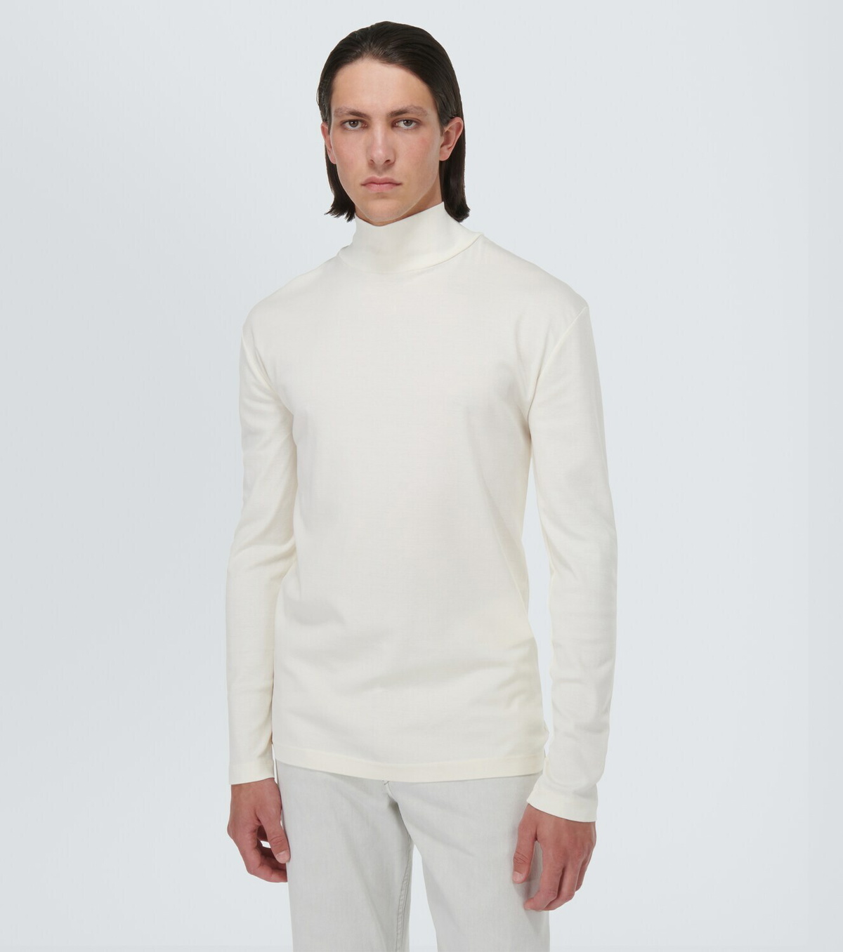 Lemaire Turtleneck cotton jersey top