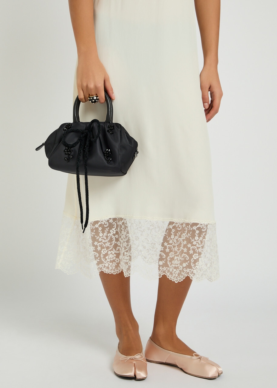 Simone Rocha Mini Embellished Gathered top Handle bag - Black - One Size