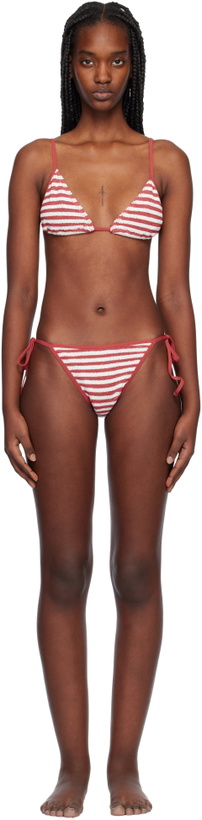 Photo: Bond-Eye Red & White Luana Triangle & Anisha Bikini