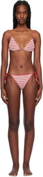 Bond-Eye Red & White Luana Triangle & Anisha Bikini