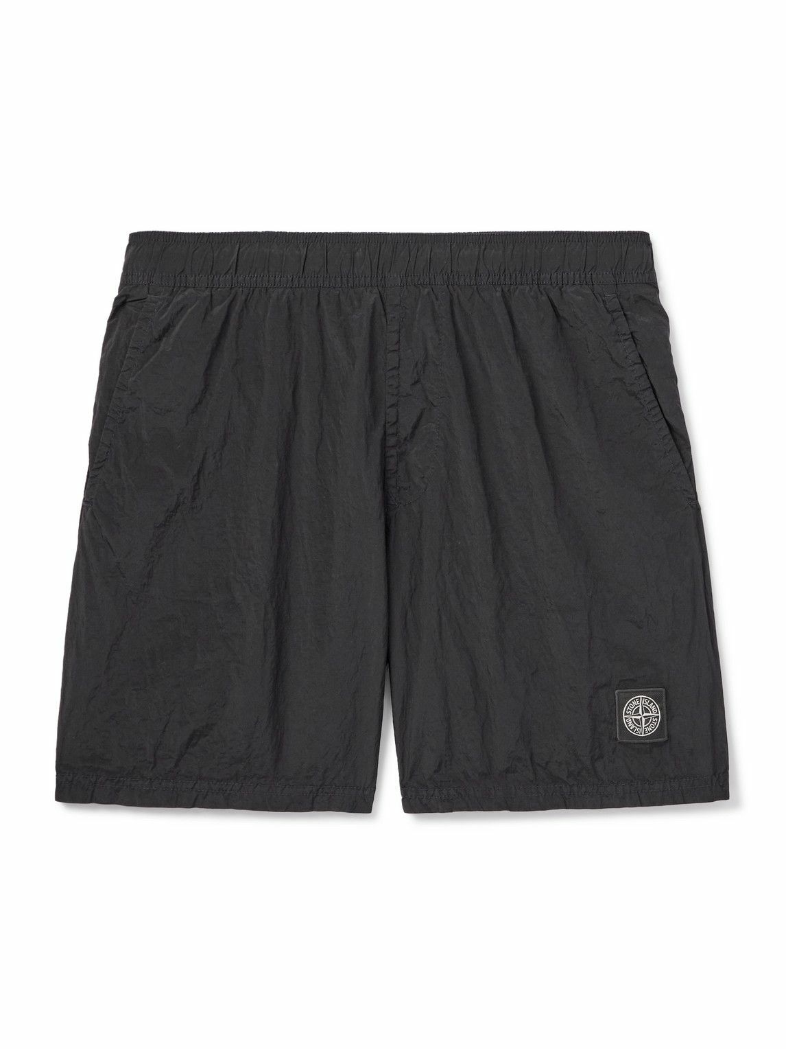 Stone Island - Straight-Leg Mid-Length Logo-Appliquéd Nylon Metal