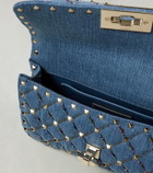 Valentino Garavani Rockstud Spike Small denim shoulder bag