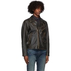 RRL Black Leather Marshall Jacket