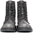 Max Mara Grey Wool Beth Combat Boots