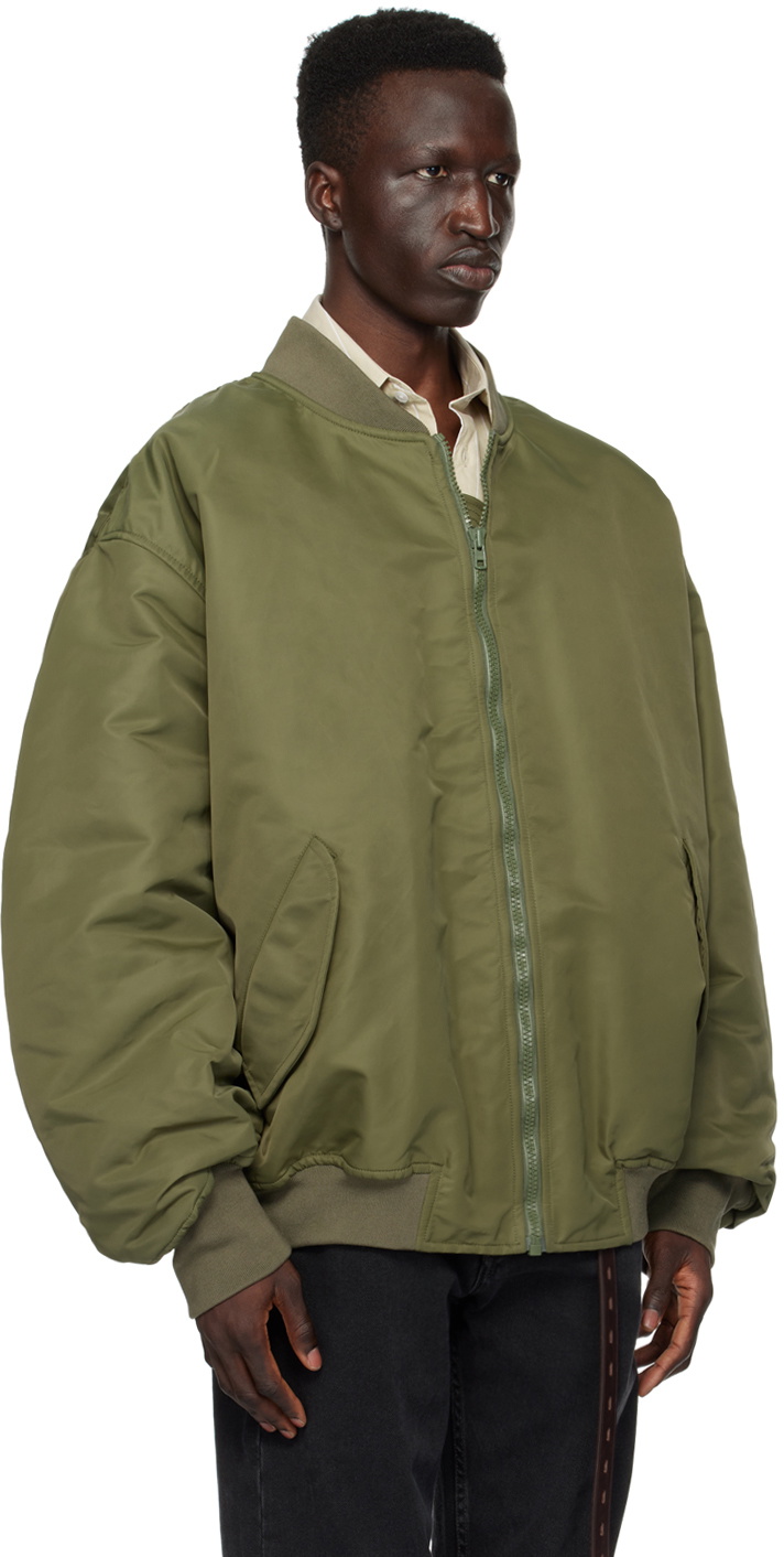 Hed Mayner Khaki Zip Bomber Jacket