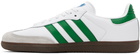 adidas Originals White & Green Samba OG Sneakers