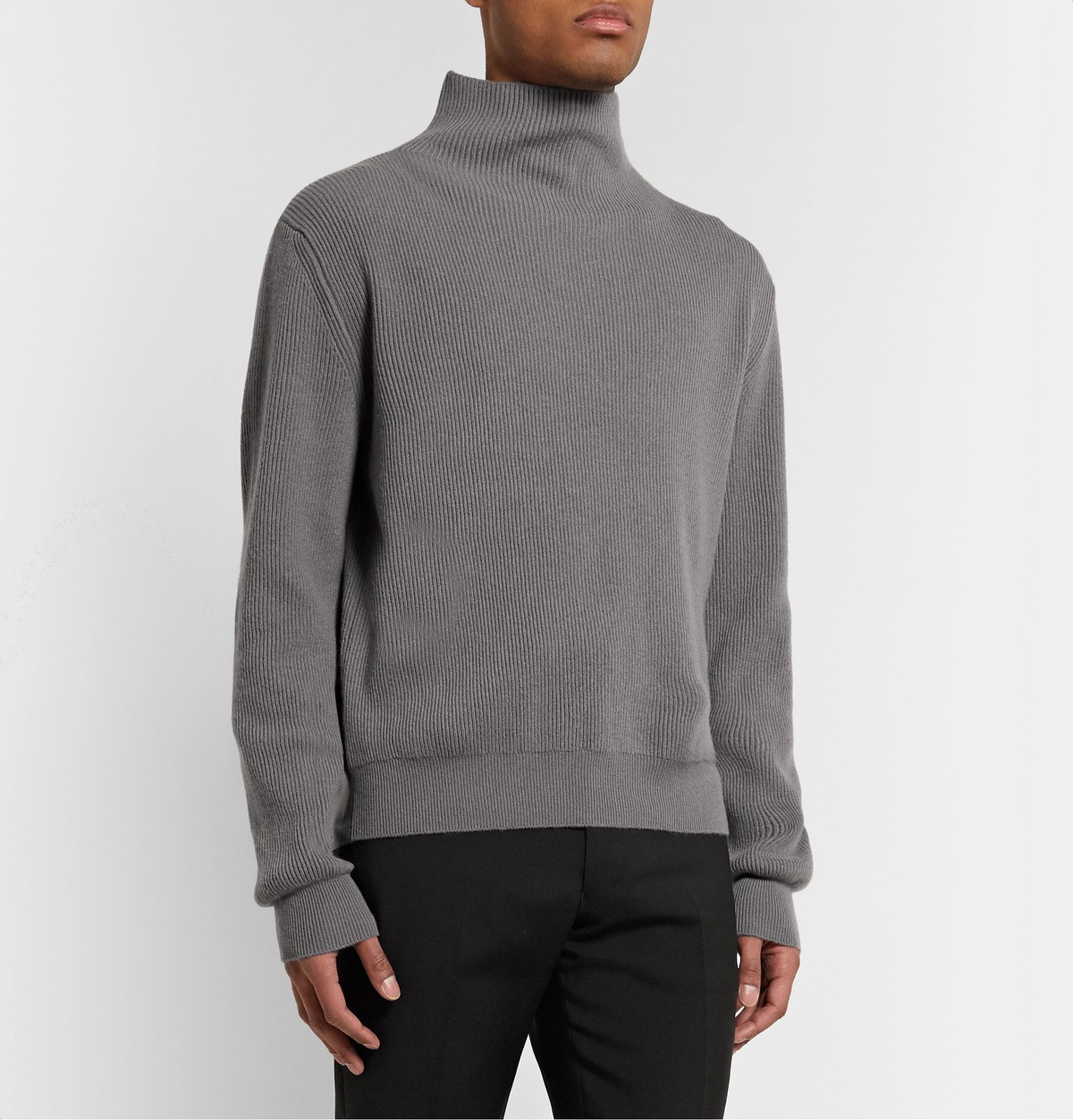 The Row - Daniel Ribbed Cashmere Rollneck Sweater - Gray The Row