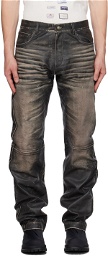 424 Gray Faded Leather Pants