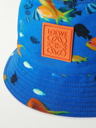 Loewe - Logo-Appliquéd Printed Cotton-Canvas Bucket Hat - Blue