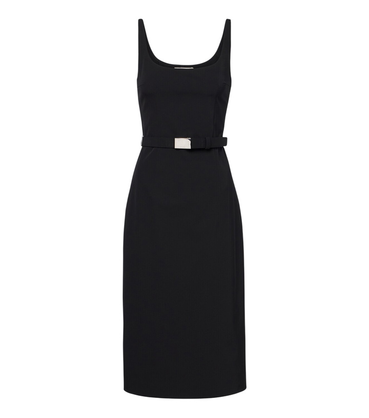 Photo: Prada Belted crêpe midi dress