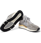 New Balance - X90 Mesh-Trimmed Suede Sneakers - Men - Gray