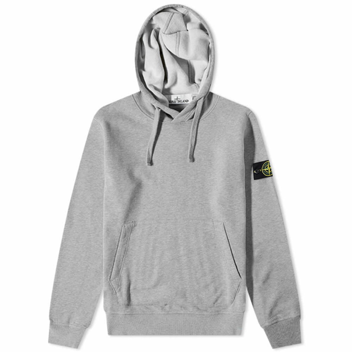 Photo: Stone Island Men's Brushed Cotton Popover Hoody in Grey Marl