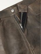Rick Owens - Geth Wide-Leg Leather Trousers - Brown