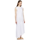 Cedric Charlier White Ruffle Asymmetric Dress
