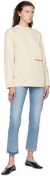 Victoria Beckham Beige Embroidered T-Shirt