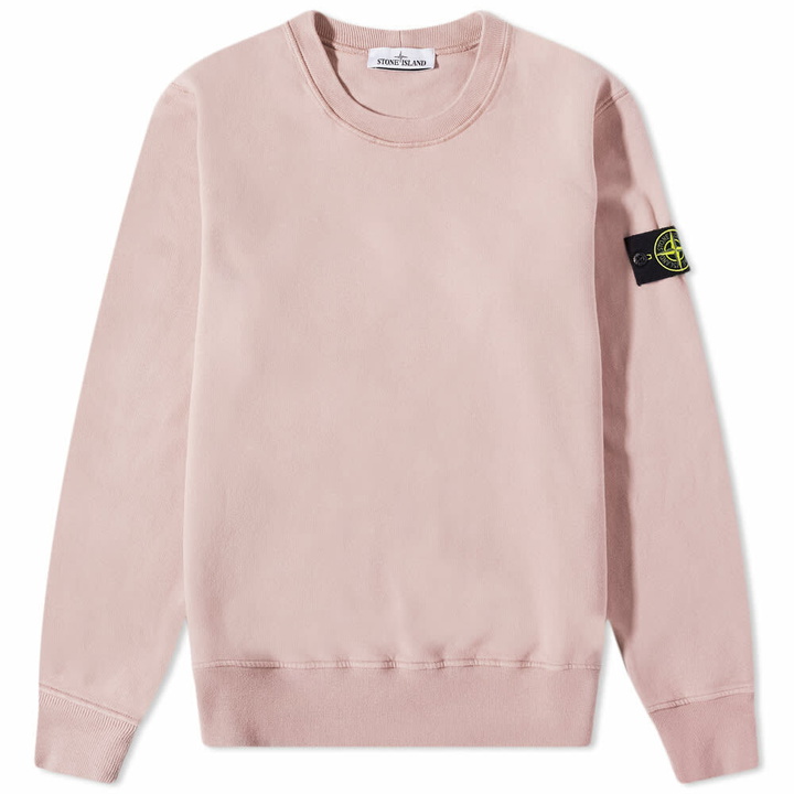 Photo: Stone Island Men's Brushed Cotton Crew Neck Sweat in Rose