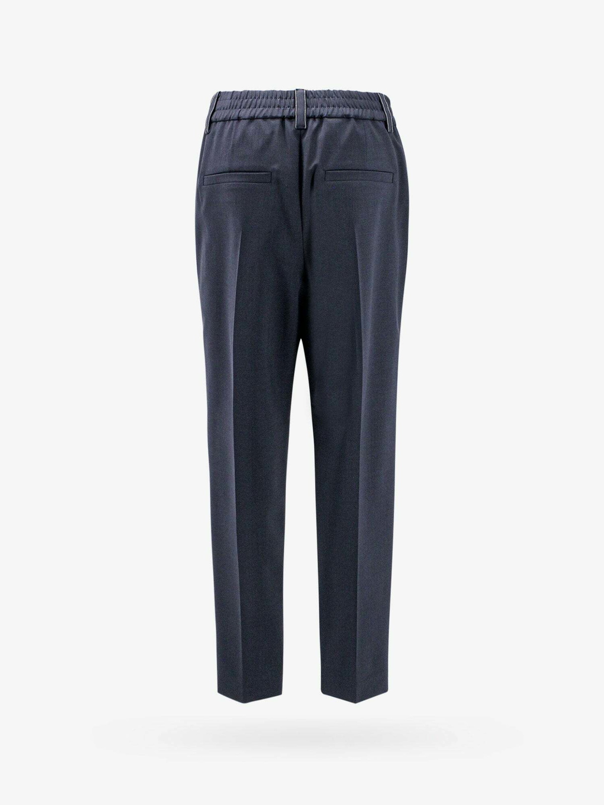 Brunello Cucinelli Women Striped Canvas Trousers In Viscose And Comfort Cotton With Necklace main image 1